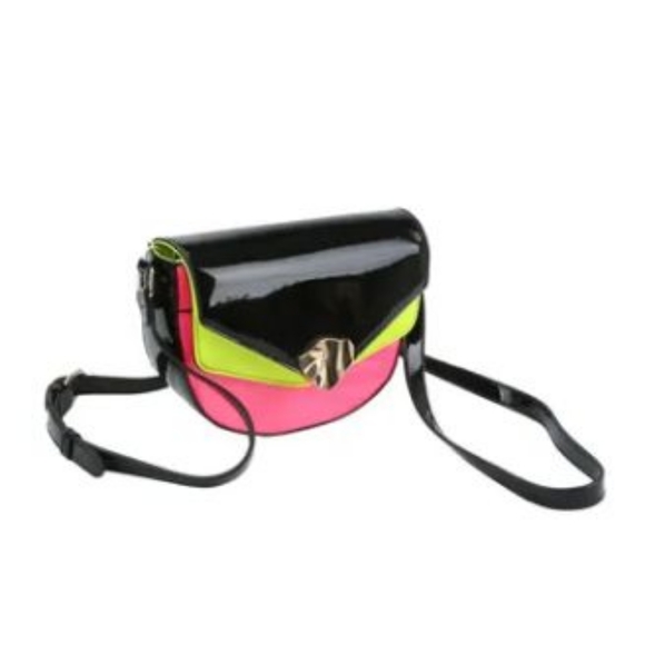 Colorblock Patent Crossbody Purse - Picture 1 of 5